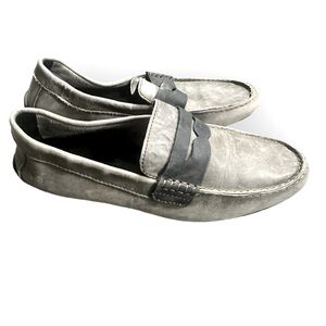 Born Andes Gray Black Leather Loafer Size 10.5